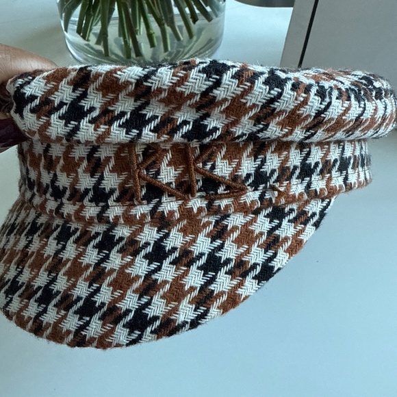 Ruslan Baginskiy Houndstooth Women's Hat - Black and Brown - Picture 2 of 3